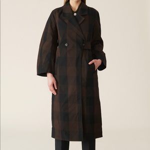SOLD GANNI Checkered Trench Coat EU 38